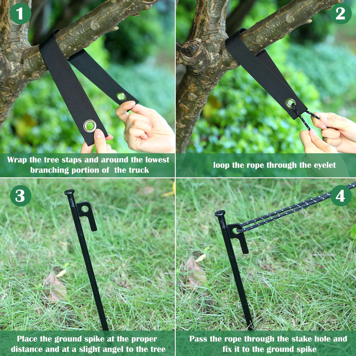 Sintuff eleven-point-eight-inch steel stakes illustrate sturdy anchoring