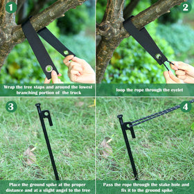 Sintuff eleven-point-eight-inch steel stakes illustrate sturdy anchoring