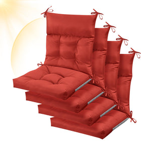 Sintuff four-pack red patio chair cushions for outdoor seating with enhanced comfort