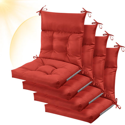 Sintuff four-pack red patio chair cushions for outdoor seating with enhanced comfort