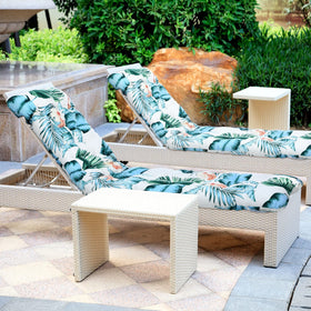 Sintuff two-piece cushion set fits lounge chairs for versatile patios.