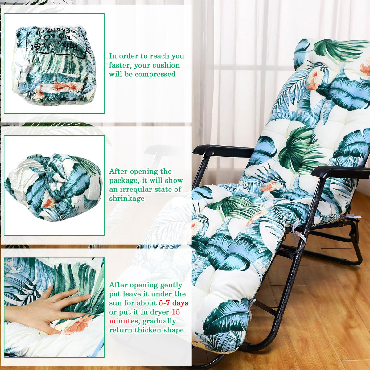 Sintuff outdoor patio cushions secured with eight ties for stability.