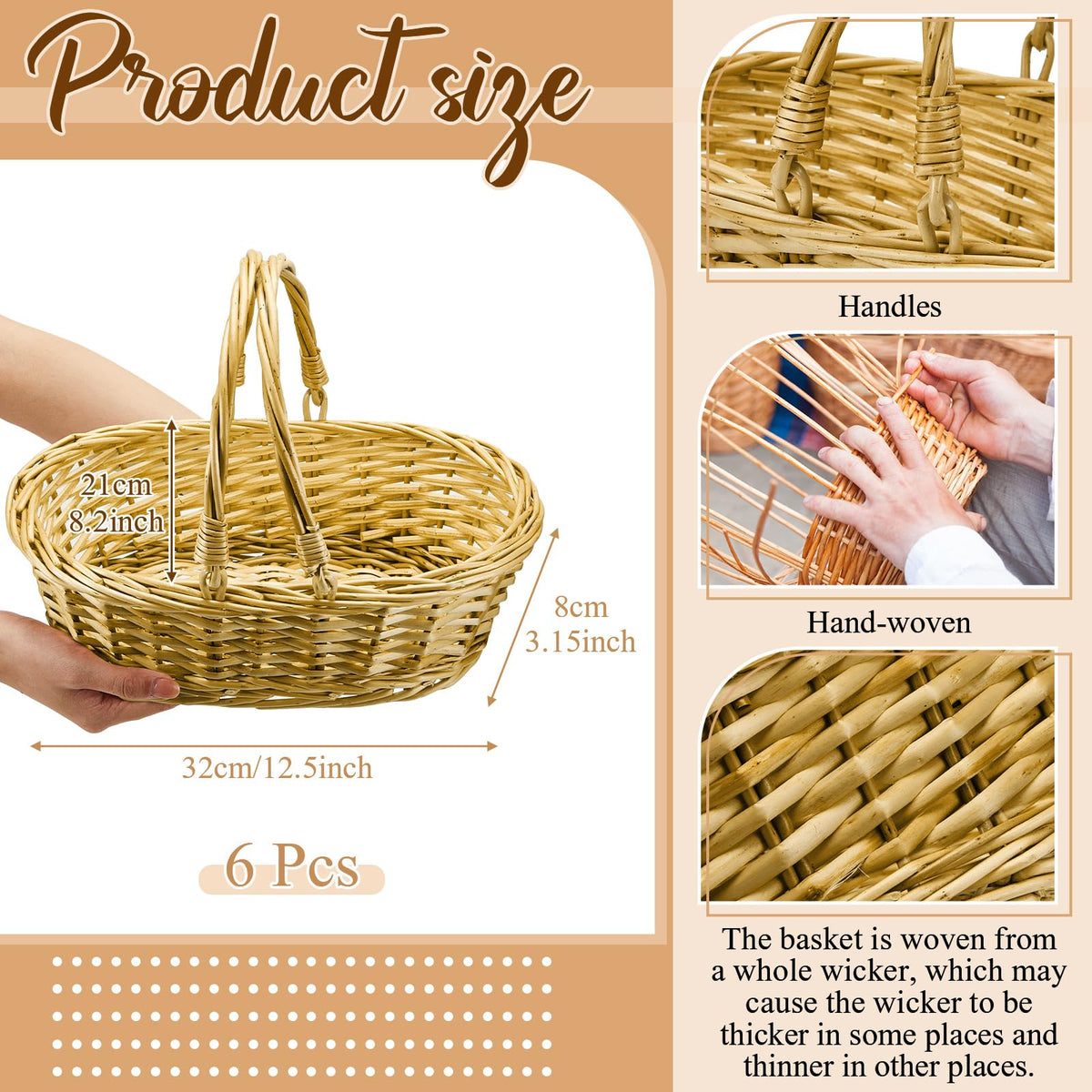 Sintuff oval willow baskets in natural color for stylish home storage.