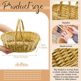 Sintuff oval willow baskets in natural color for stylish home storage.