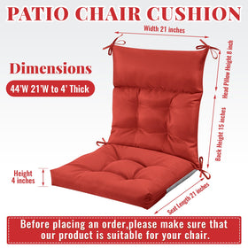 Sintuff red water-resistant outdoor chair cushion ideal for patios