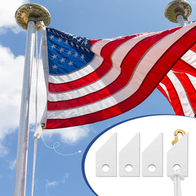 Sintuff white flagpole snap cover close-up showing durable vinyl