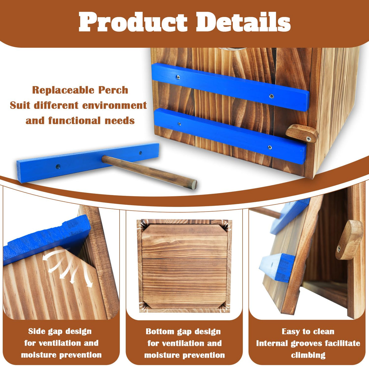 Ventilation holes on the sides improve air flow for dry interiors.