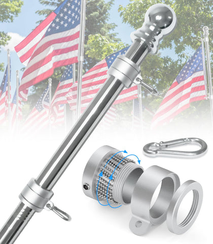 Sinyoeer 6ft stainless steel flag pole for durable outdoor use