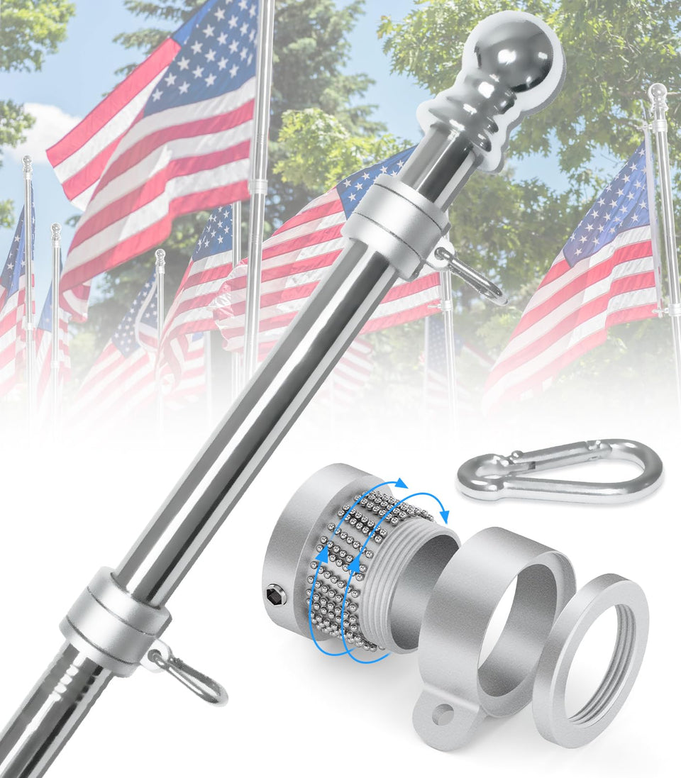 Sinyoeer 6ft stainless steel flag pole for durable outdoor use