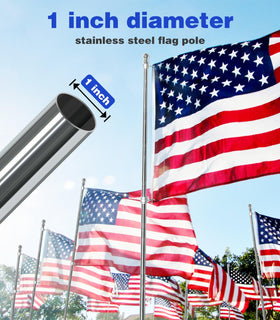 Sinyoeer adjustable length flag pole lets you set the perfect height