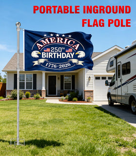Sinyoeer heavy-duty flag pole assembly provides reliable support during strong winds