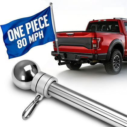 Sinyoeer one-piece stainless steel flag pole with seamless design for reliable porch mounting.