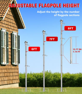 Sinyoeer outdoor garden flag pole setup ideal for yards, porches, and camps