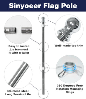 Sinyoeer stainless steel hooks resist rust for durable flag mounting