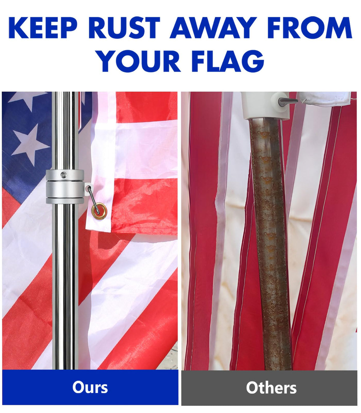 Versatile Sinyoeer flagpole suitable for home porch or moving truck displays.