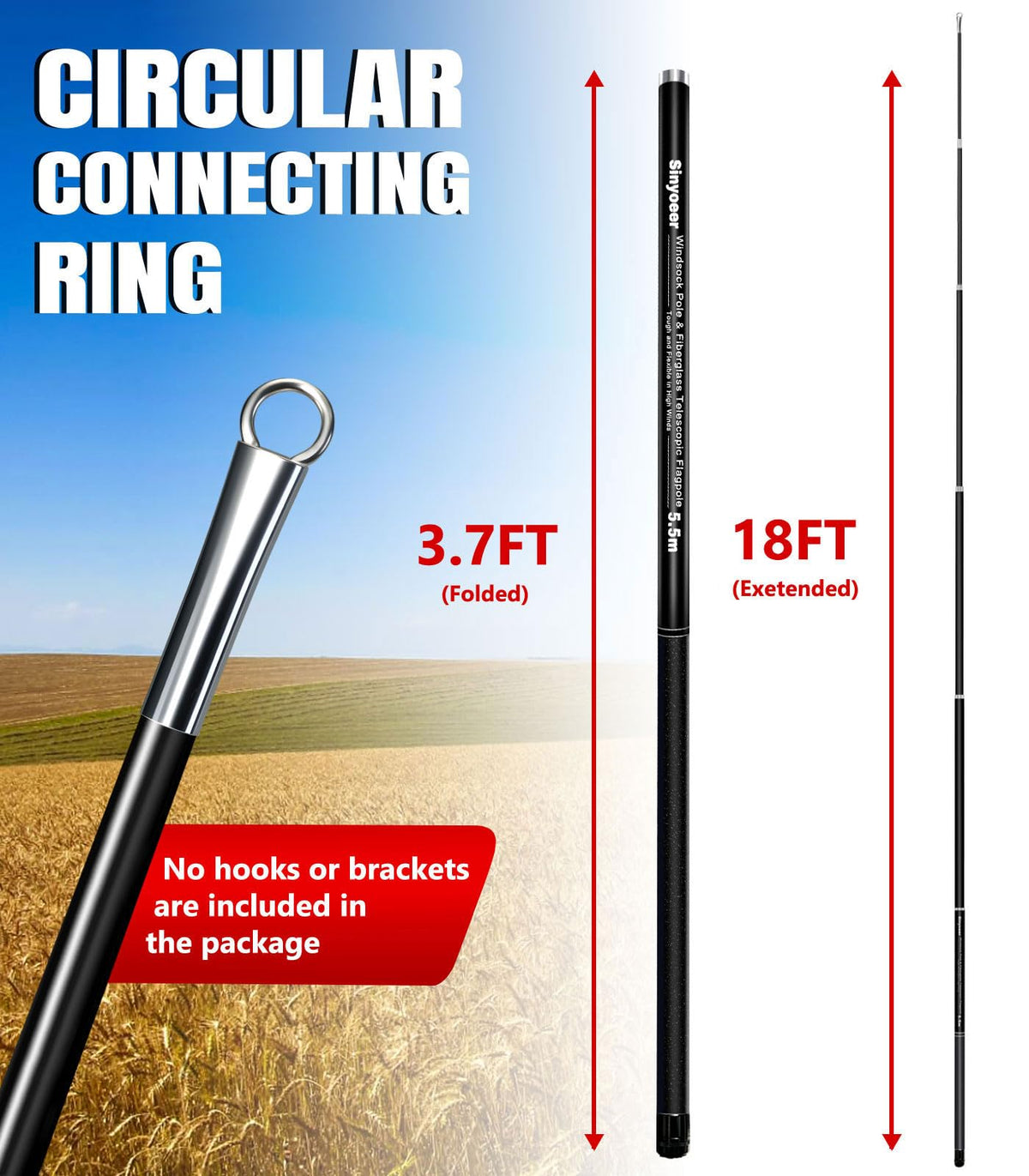 Sinyoeer versatile outdoor pole suitable for farms, airports, and events.