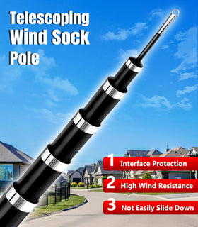 Sinyoeer windsock pole collapsed for compact storage and transport.