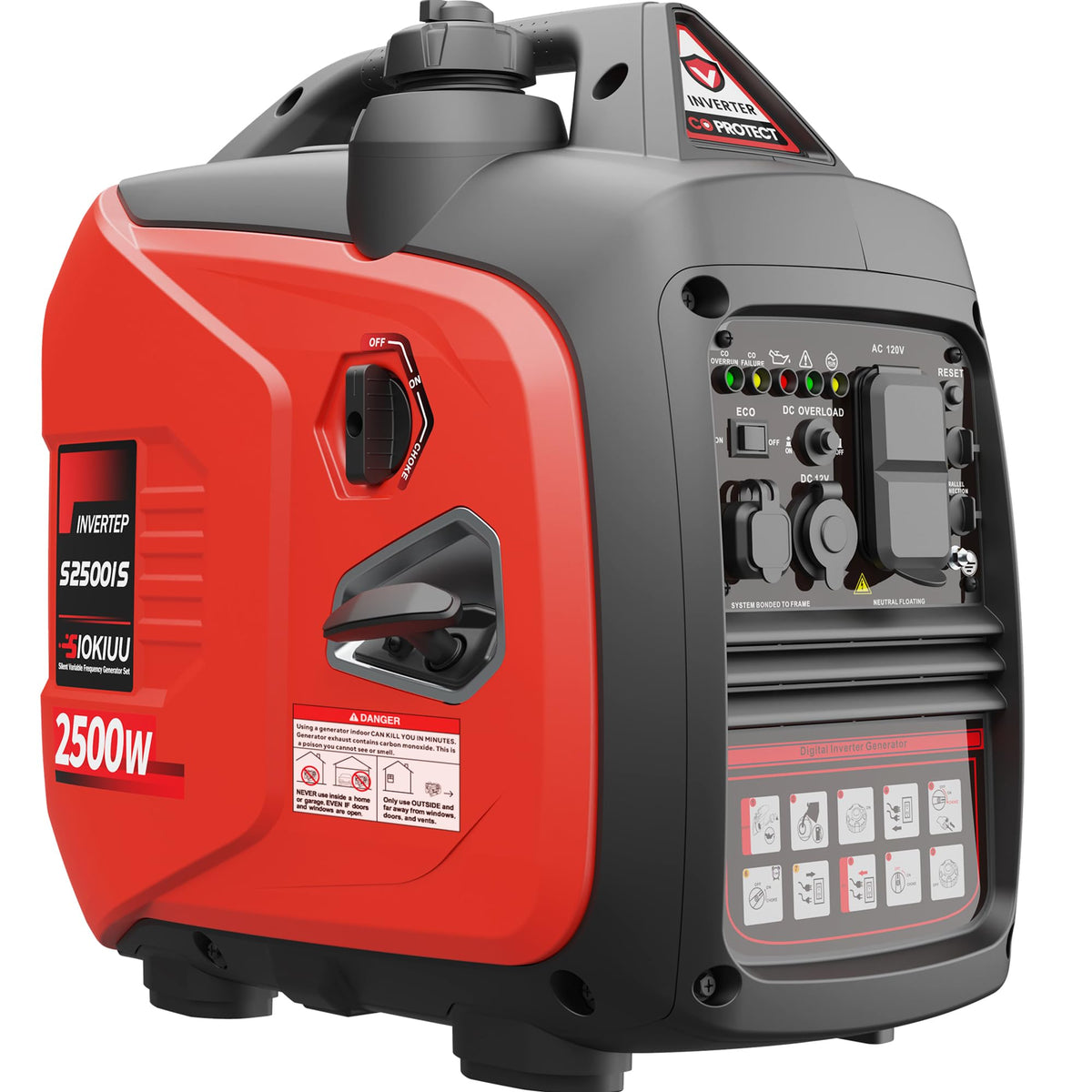 SIOKIUU 2500W generator with a compact design suitable for travel and backup