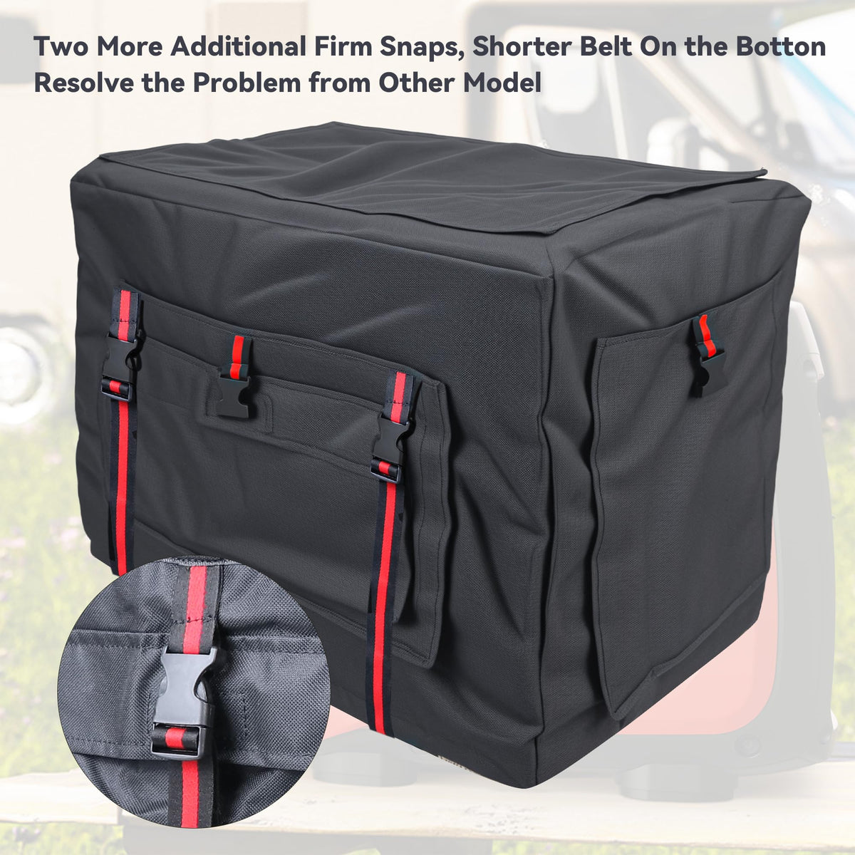 SIOKIUU rolled-up sides provide quick generator access