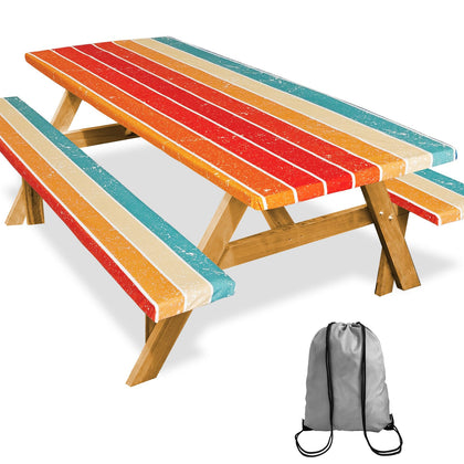 SiorVeol picnic table cover 72x30 rectangle protects tables from spills and weather.