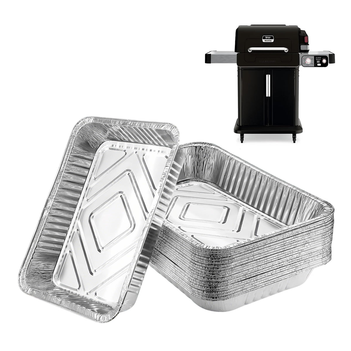 Sipnore PG301 drip pan catches grease for easier grill cleanup.