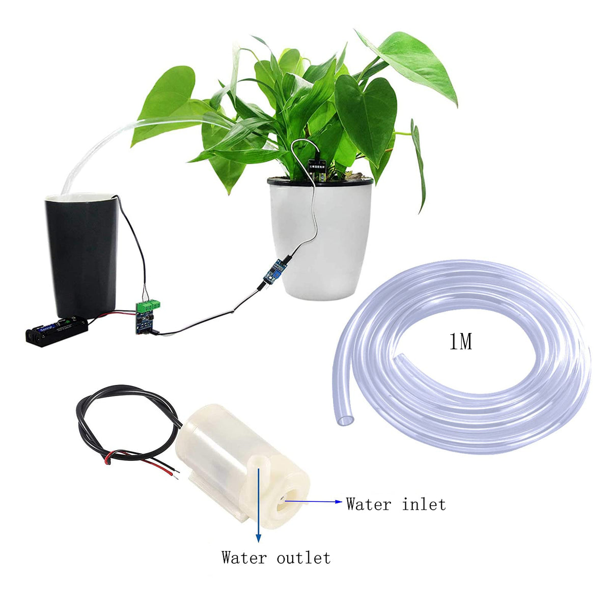 SIPYTOPF table-top fountain pump delivering a gentle spray in small fountains