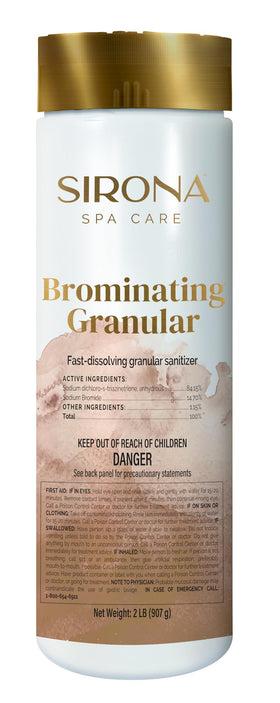 Sirona brominating granular 32oz bottle for quick spa sanitation and clarity