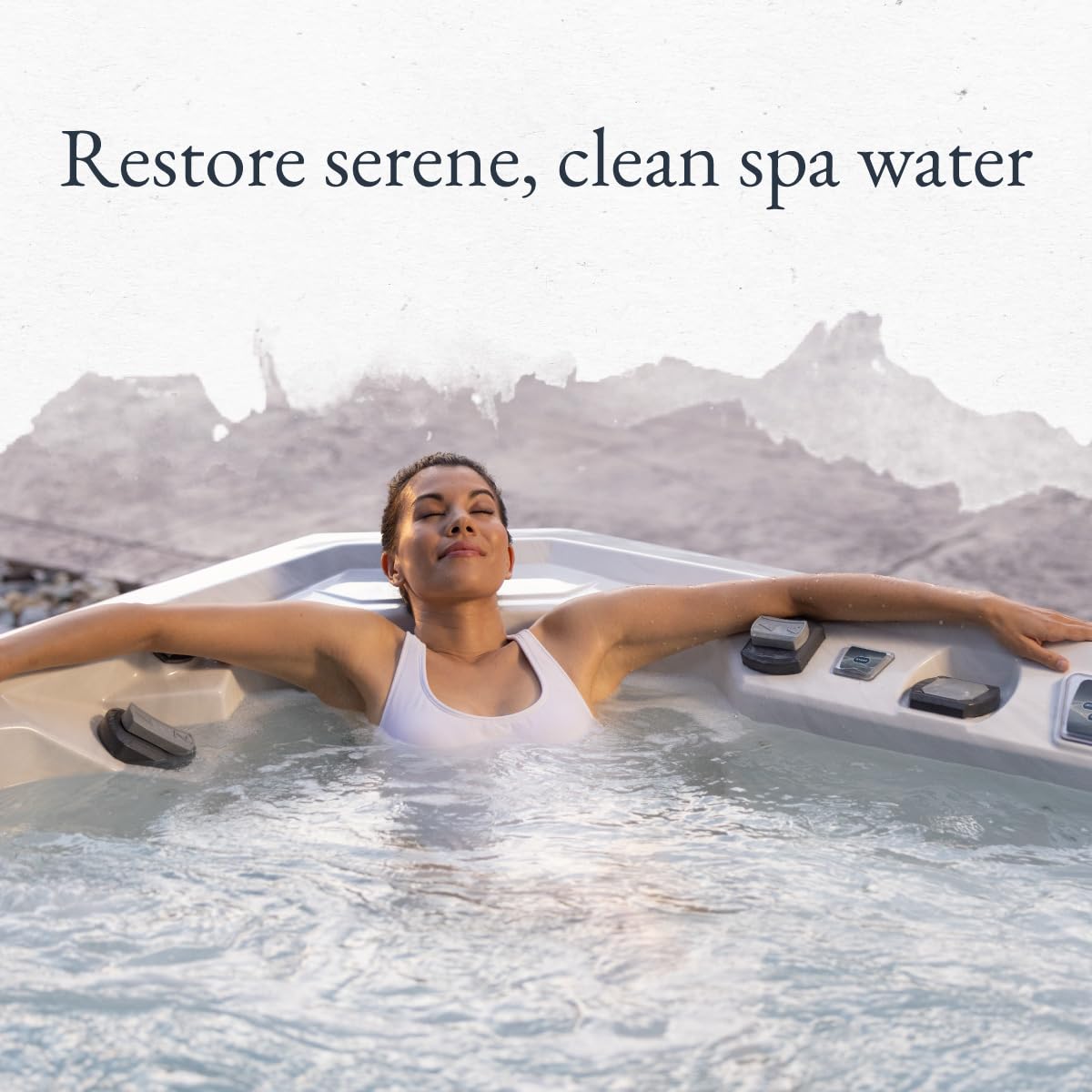 Sirona one-step sanitizer and shock 32oz bottle supports simple spa maintenance