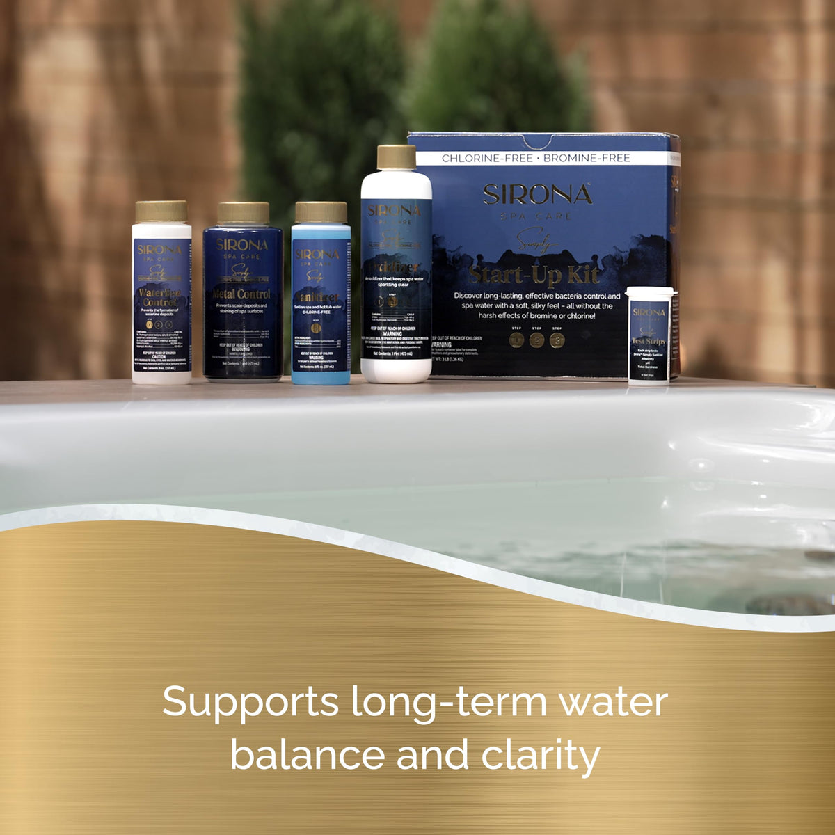 Sirona Spa Care Simply Contents laid out for a ready spa care setup