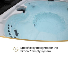 Sirona Spa Care Simply Metal Control bottle reduces mineral staining and scaling