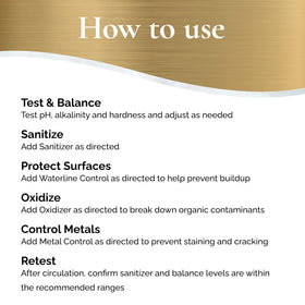 Sirona Spa Care Simply Oxidizer bottle helps maintain spa clarity and freshness