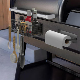 Sirozi compact prep area with paper holder streamlines backyard grilling workflow.