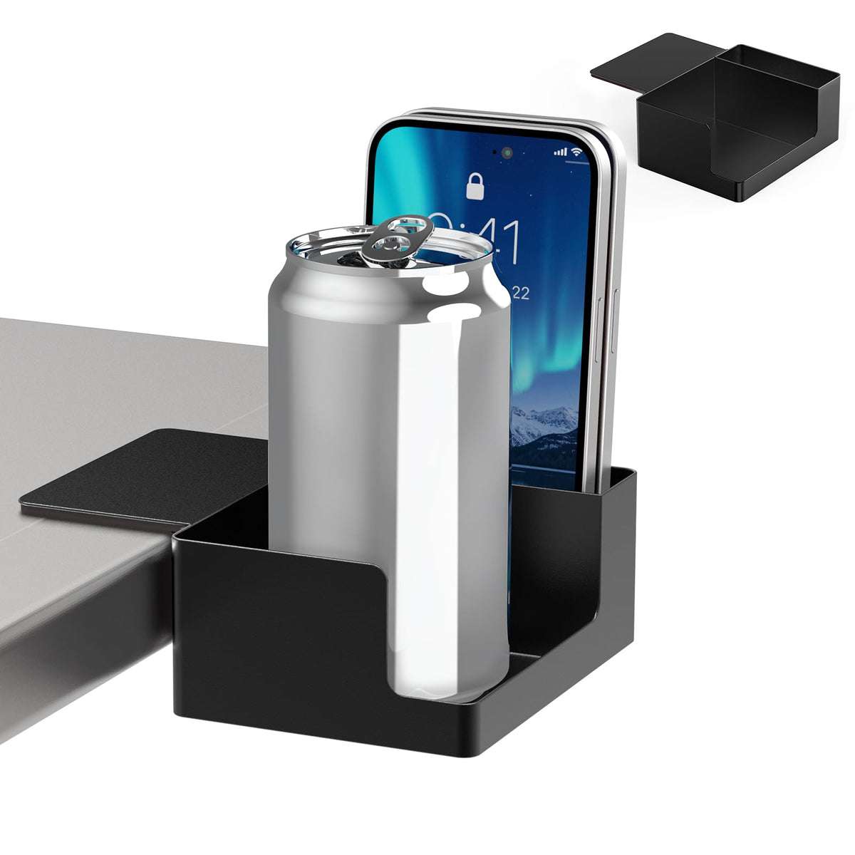 Sirozi magnetic drink holder on grill keeps beverages within easy reach.