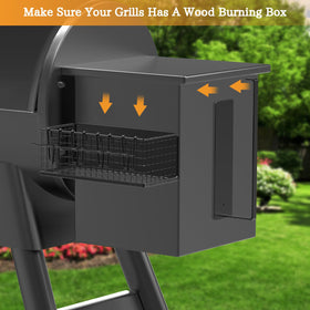 Sirozi storage bin mounted on side panel boosts organized grilling with nearby tools.