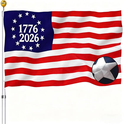 Sirrail 250th Betsy Ross flag 3x5 with embroidered design for outdoor display.