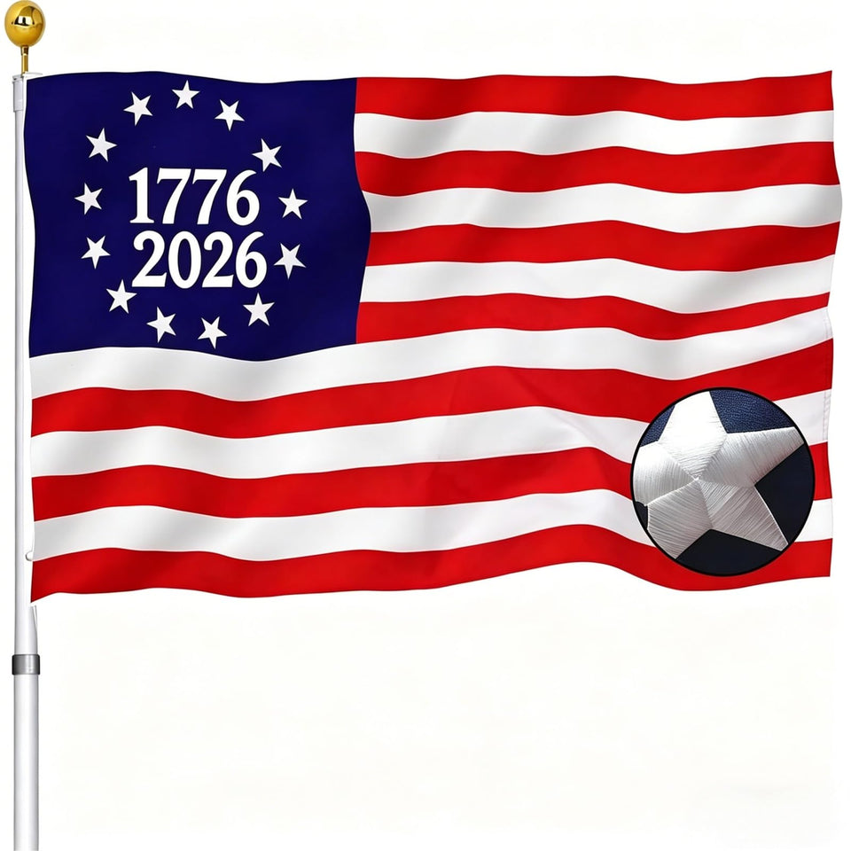 Sirrail 250th Betsy Ross flag 3x5 with embroidered design for outdoor display.