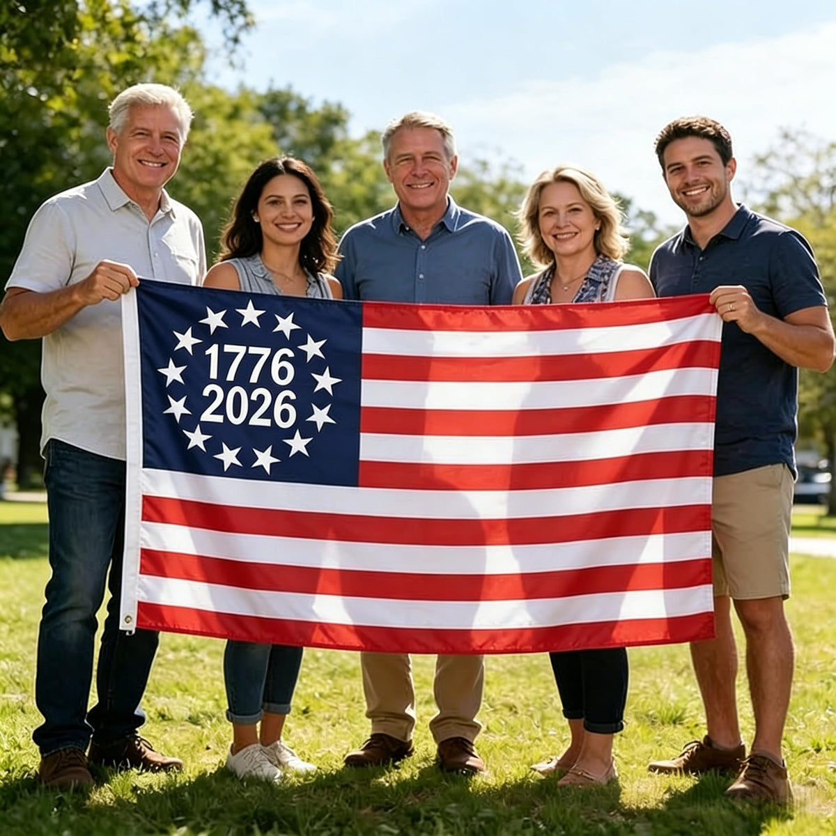 Sirrail Betsy Ross 250th flag showcases premium embroidery.