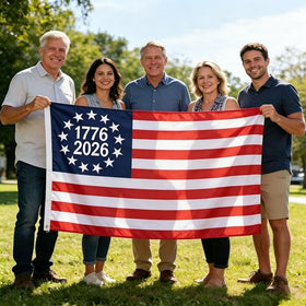 Sirrail Betsy Ross 250th flag showcases premium embroidery.