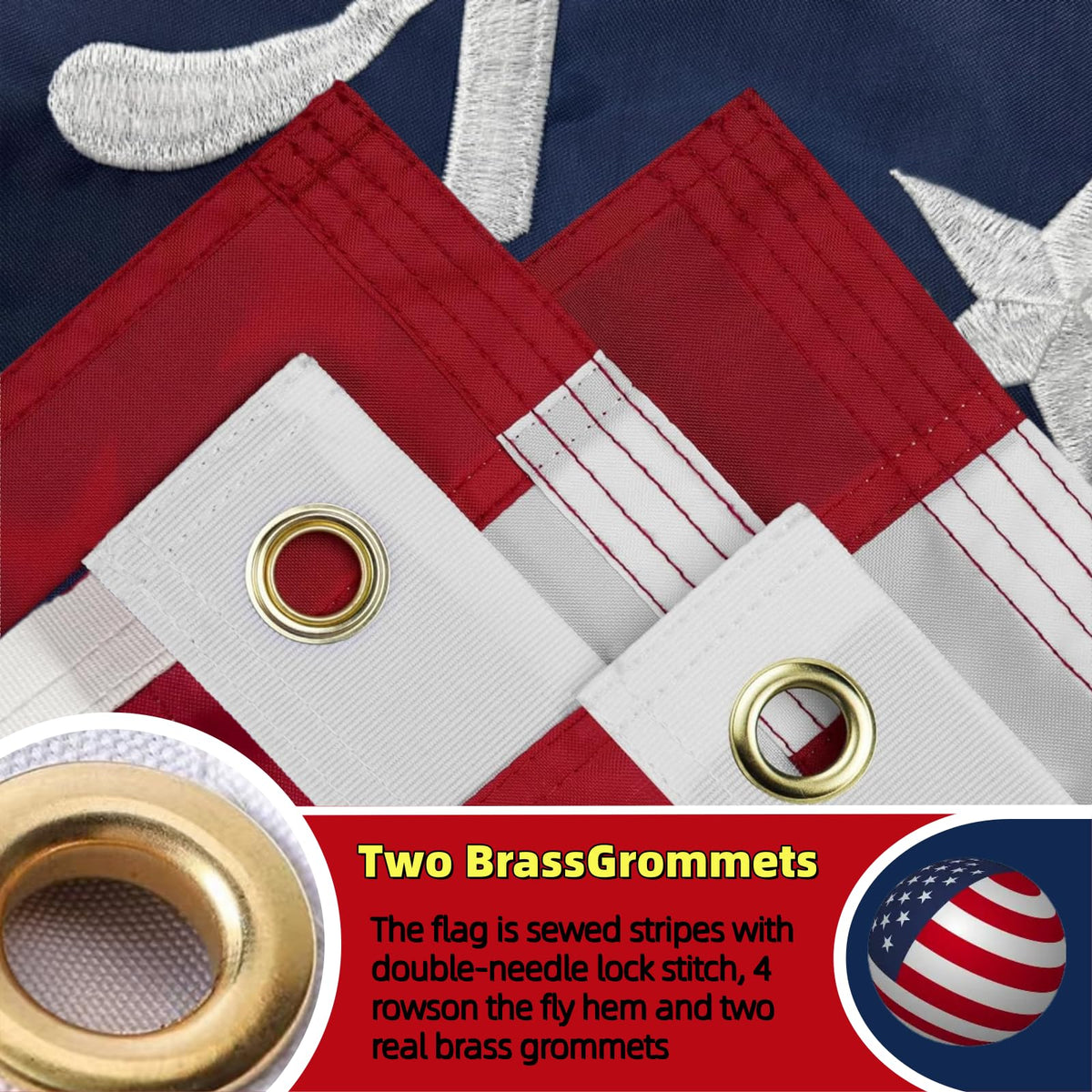 Sirrail fade-resistant 1776-2026 flag withstands sun and rain.