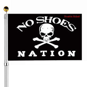 Sirrail No Shoes Nation pirate flag 3x5 double-sided for outdoor visibility.