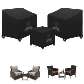 SIRUITON chair cover with windproof hem protecting outdoor chairs