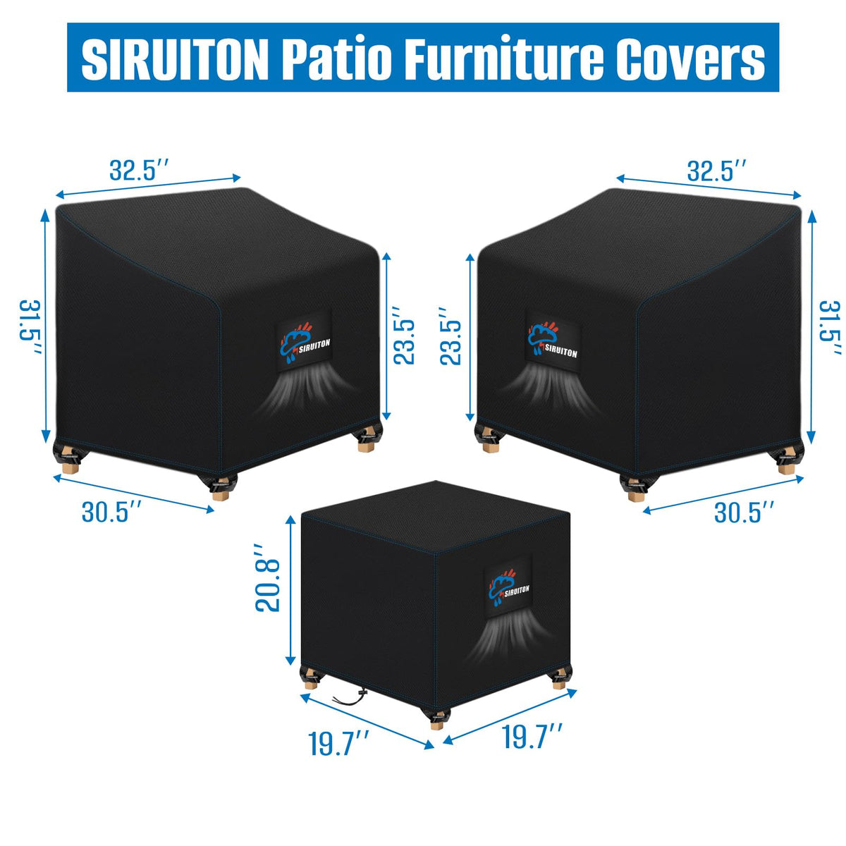 SIRUITON coffee table cover 19.7x19.7x20.8 inches guarding the table