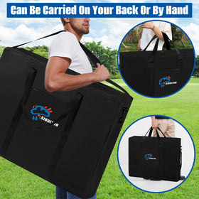 SIRUITON waterproof bag shields table from dust and dirt during trips.