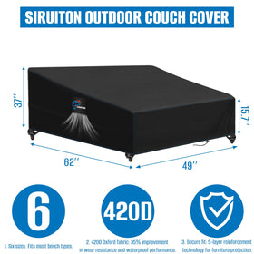 SIRUITON heavy-duty 500D Oxford fabric cover guards outdoor furniture