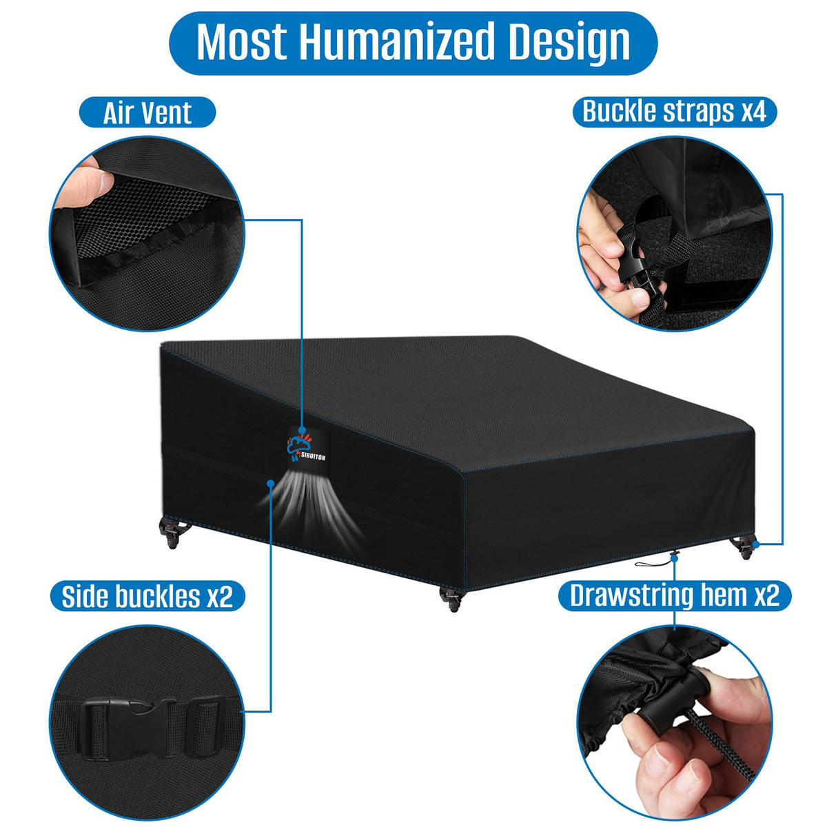 SIRUITON waterproof cover with laminated backing shields furniture from moisture