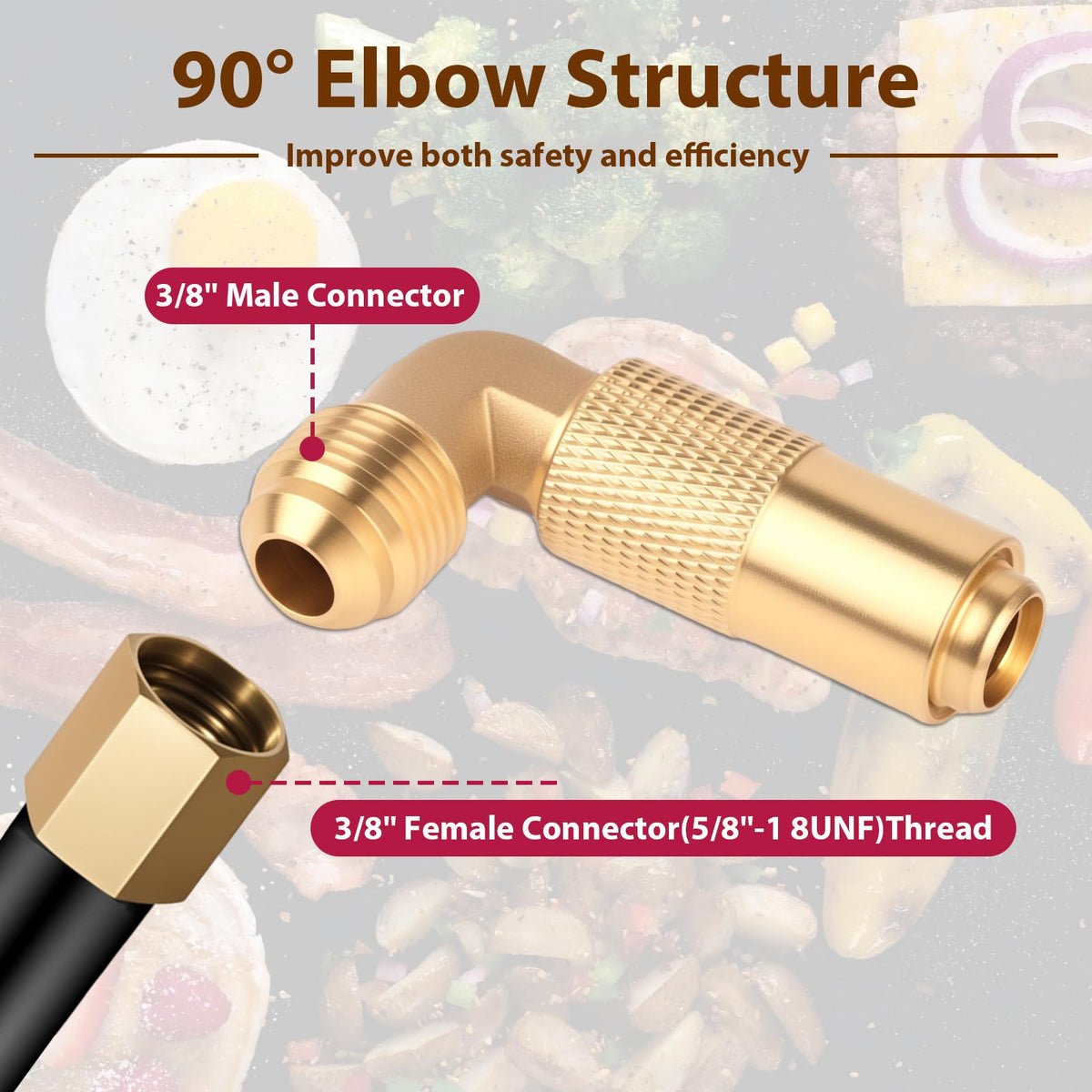 SISABAMA packaging showing 1 brass elbow adapter for outdoor storage