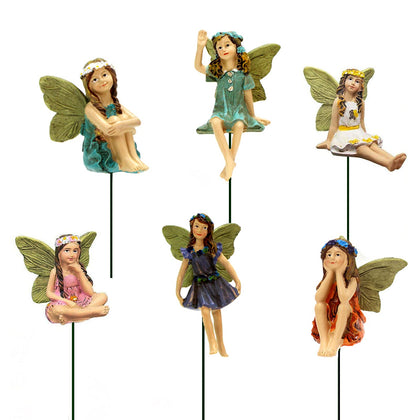 SisBroo fairy garden ground stake figurine adds whimsy to outdoor pots.