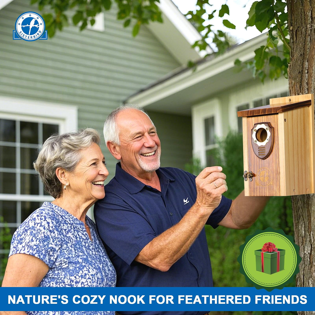SISTERBIRD bluebird house predator guard design: shielded entrance for safeguarding young birds.