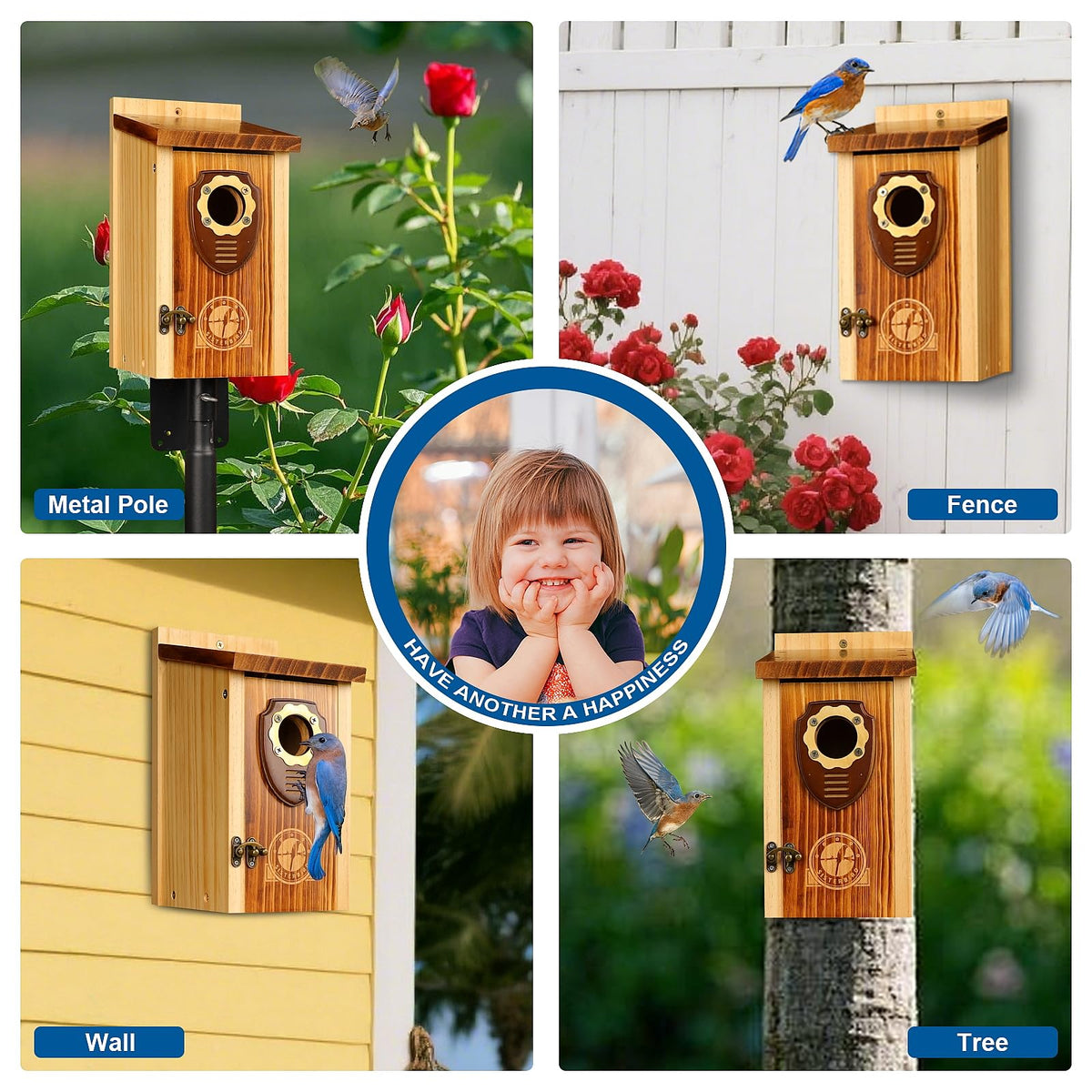 SISTERBIRD bluebird house ventilation holes: better airflow for nest comfort.