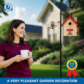 SISTERBIRD Wren Bird House provides stable hanging-ready installation on trees or posts.